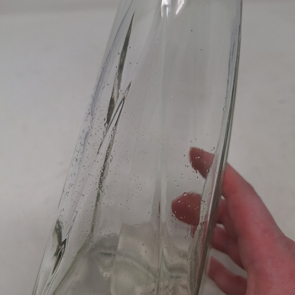 Vintage Schenley Triangular Clear Glass Whiskey Decanter Bottle With Cap Vase - Picture 6 of 12